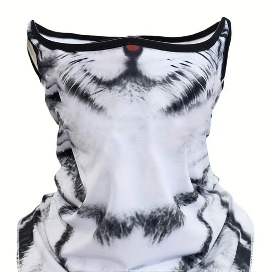 3D Animal Cat Design Full Face Neck Protector – Quick Dry Sun Shield for Cycling & Outdoor Sports